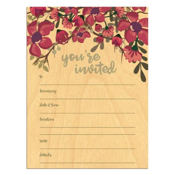 Fill-in-the-Blank Invitation Wood Cards | Cards of Wood